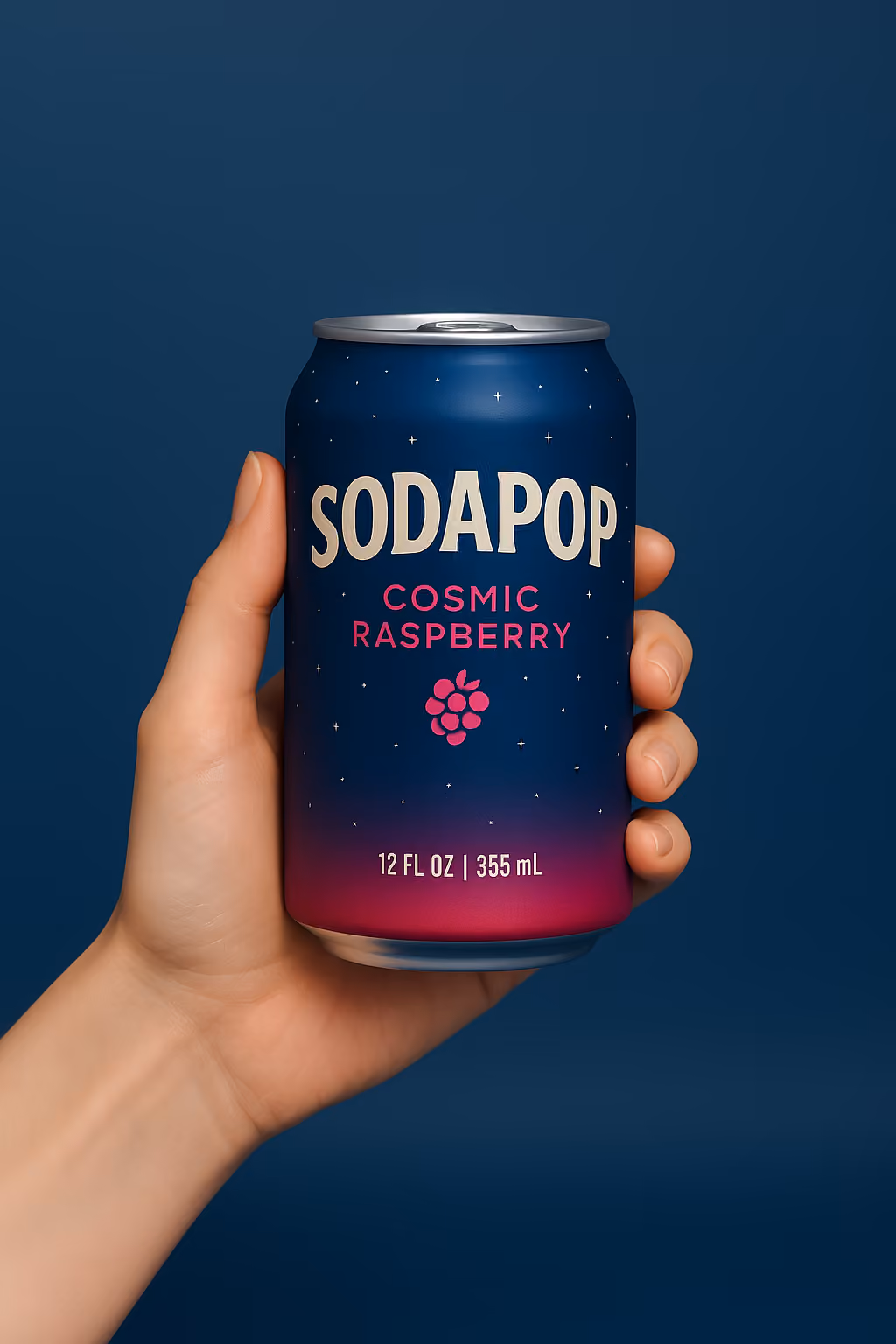 Hand-held soda can studio hero image