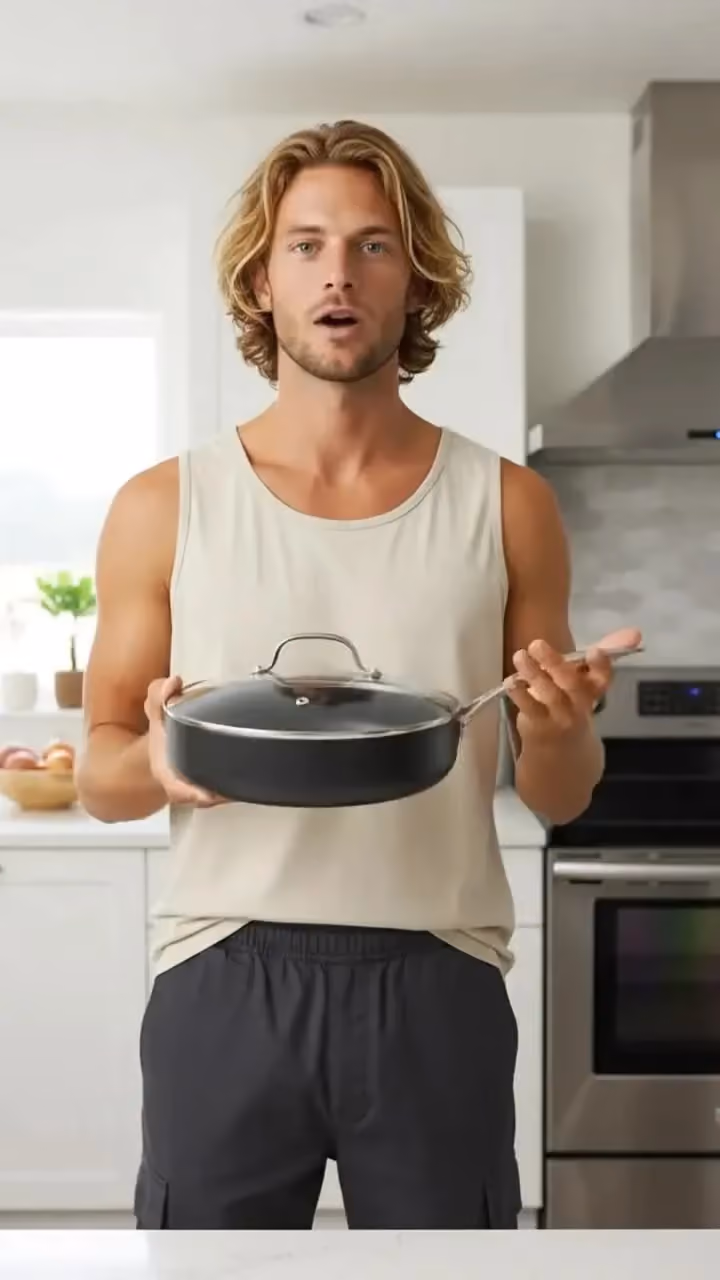 Nonstick pan kitchen demo UGC video
