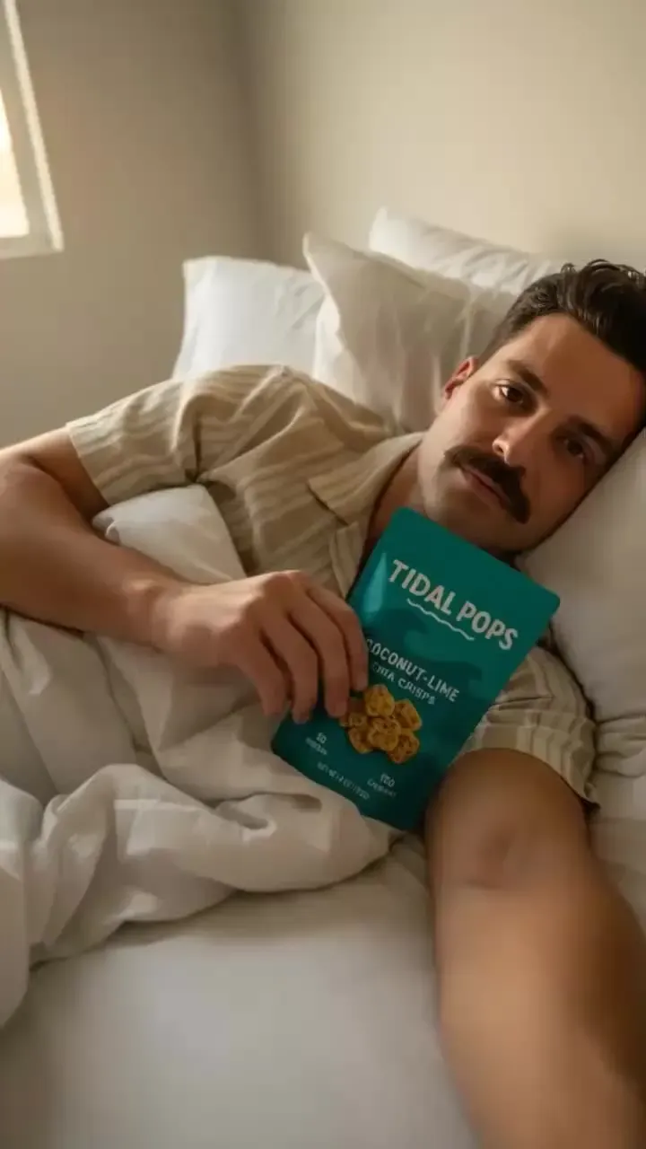 Bed snack ASMR selfie UGC video