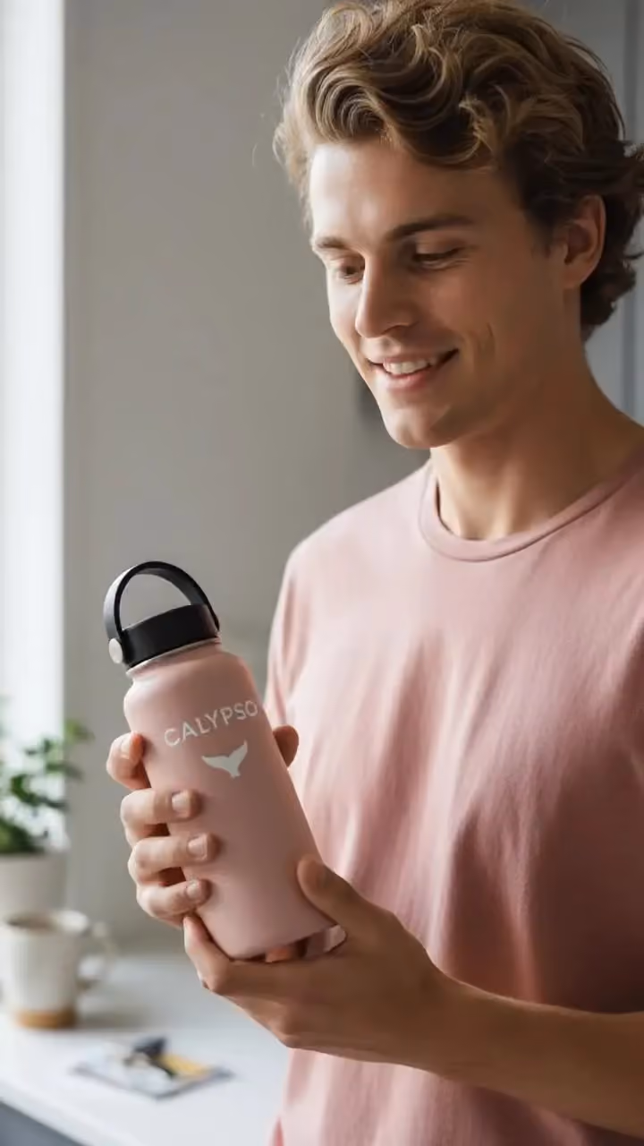 Kitchen water bottle morning UGC video