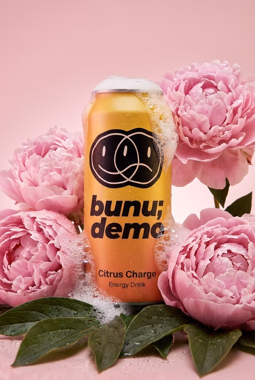 Energy drink can peony hero image