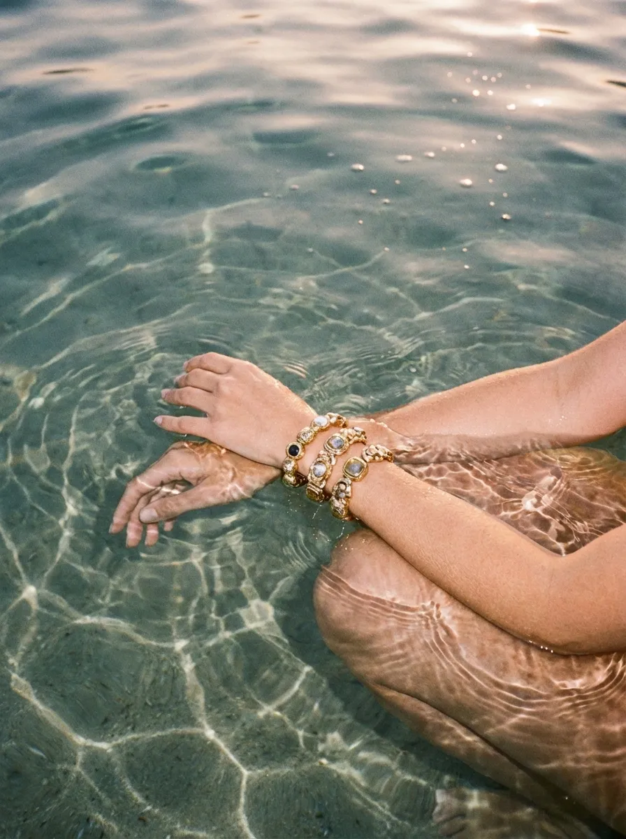 Shallow water gold bracelet lifestyle image