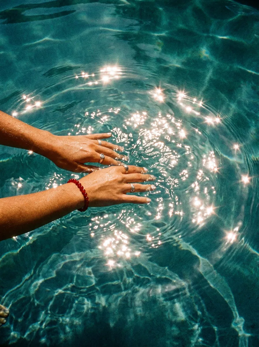 Silver rings pool water lifestyle image