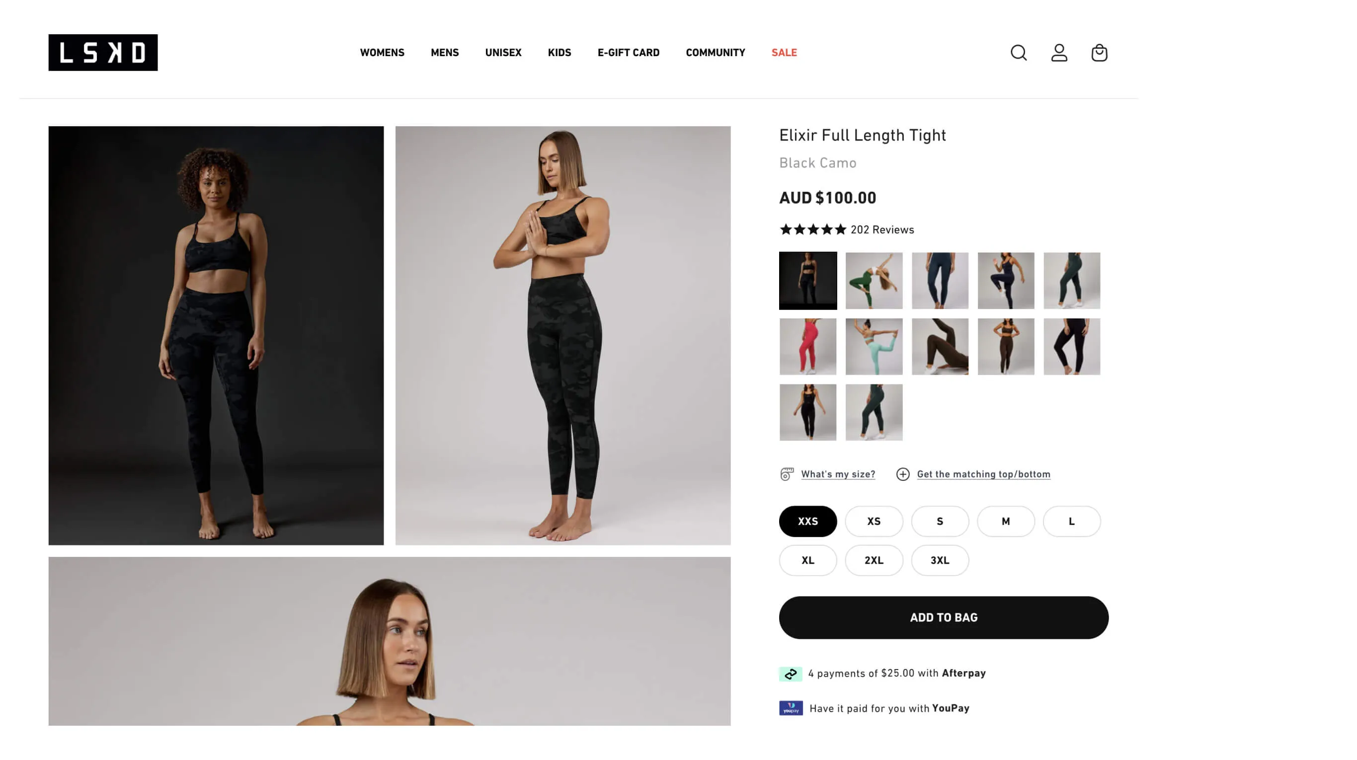 LSKD ecommerce site with a Tolstoy shoppable video feed on the product page