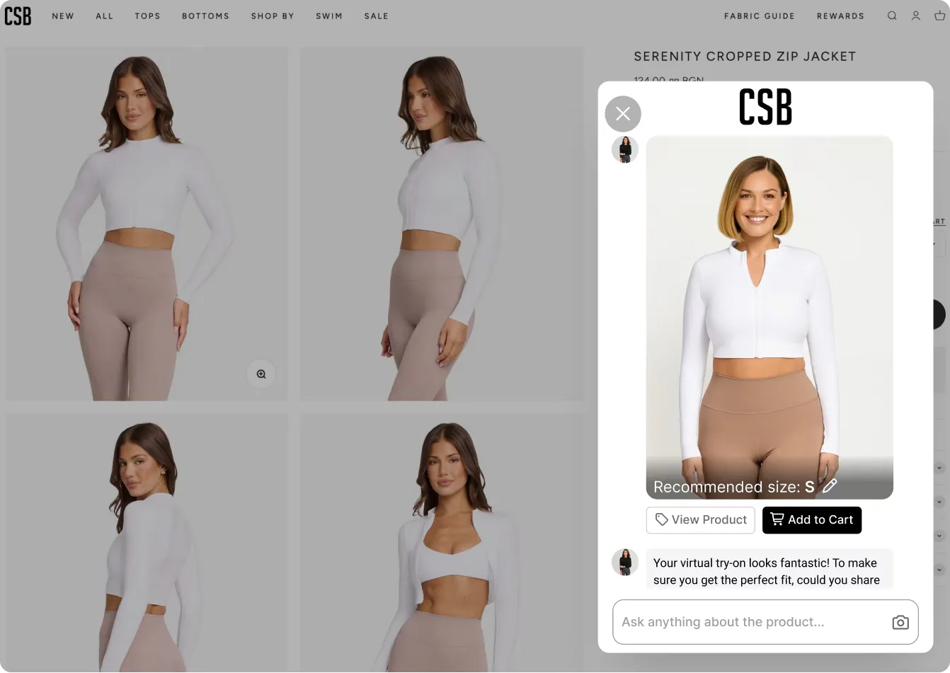 CSB online store with the Tolstoy AI Personal Shopper