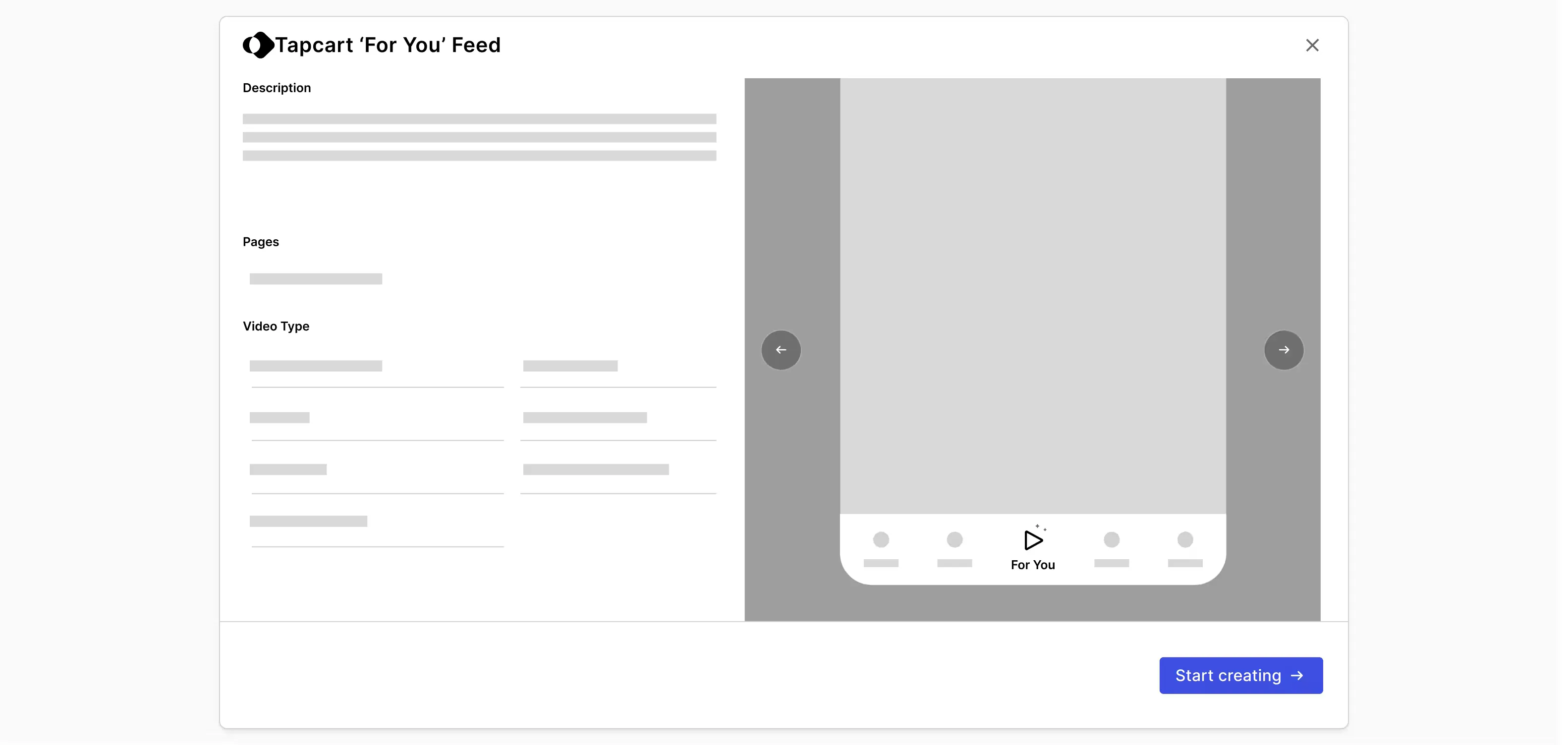 Tapcart dashboard showing where to create a custom screen