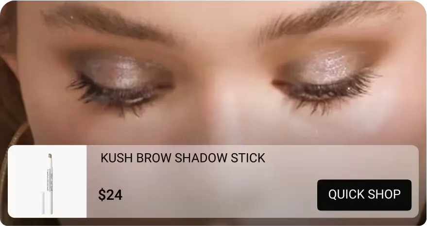 Tolstoy AI Player showing shoppable video on an ecommerce product page