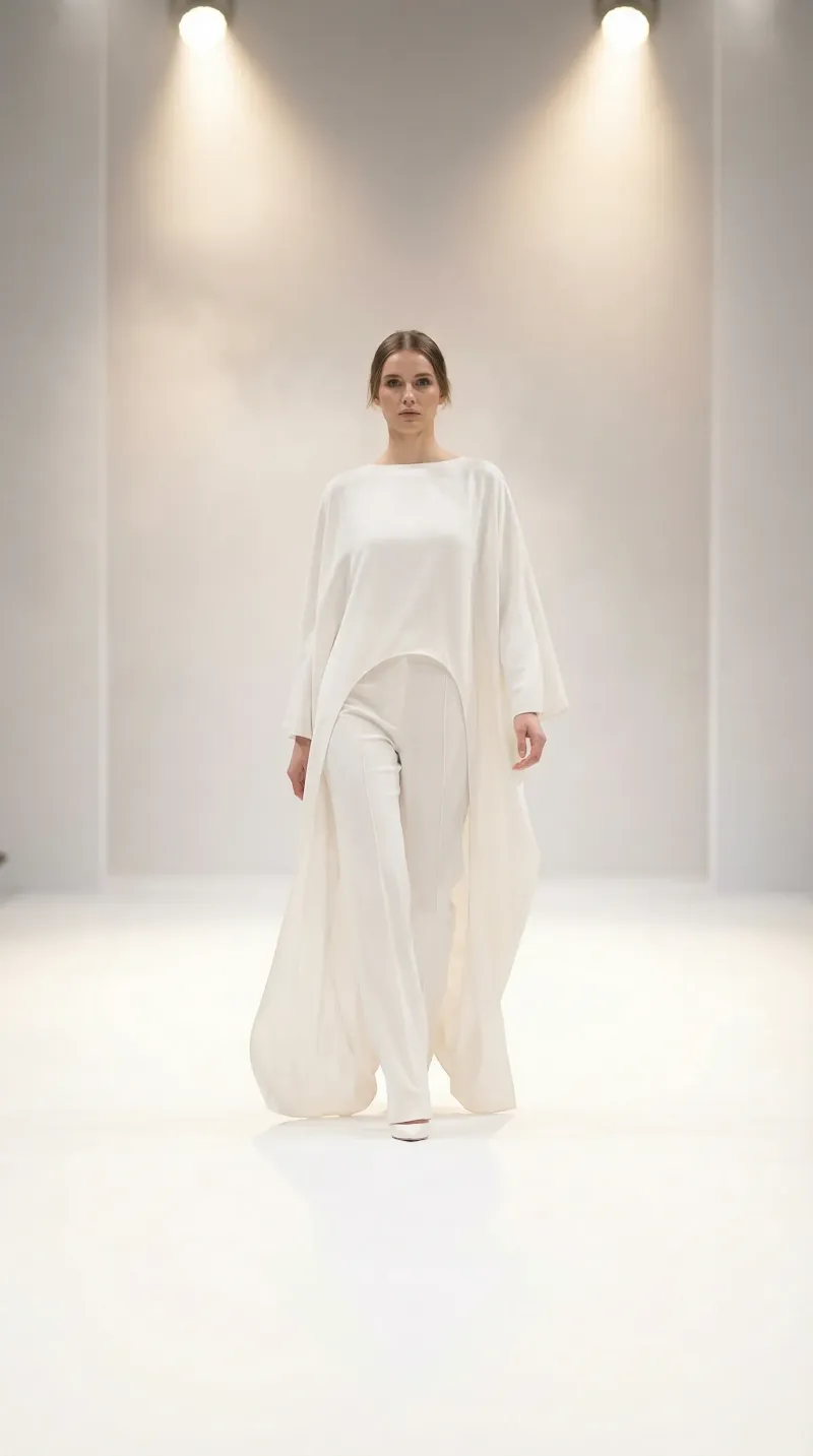 White runway studio editorial image