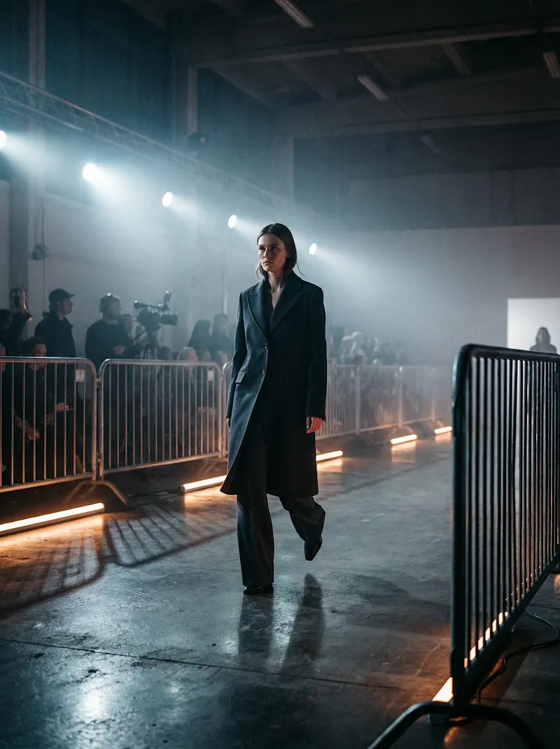 Industrial runway fashion editorial image
