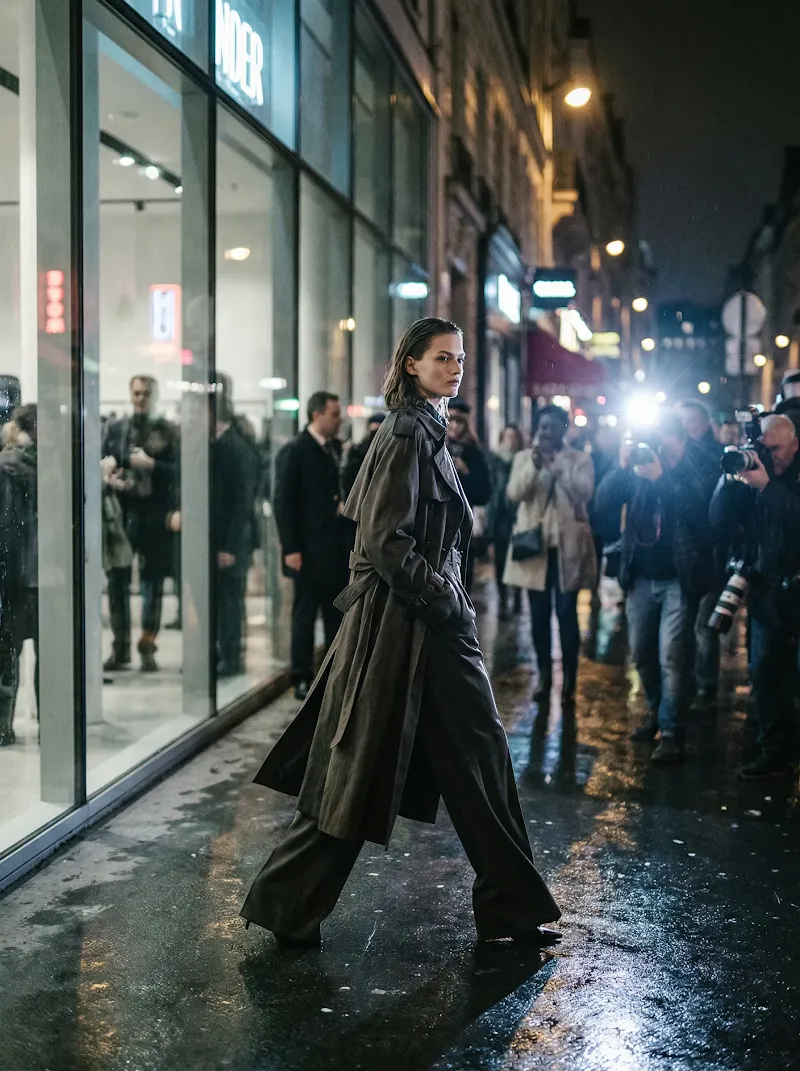Night street fashion editorial image