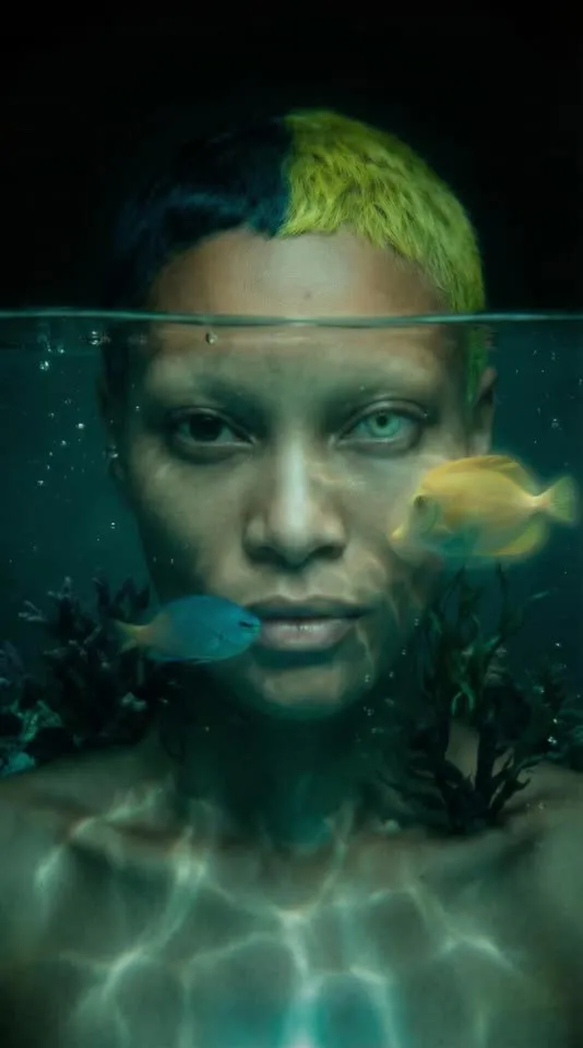 Underwater beauty portrait video