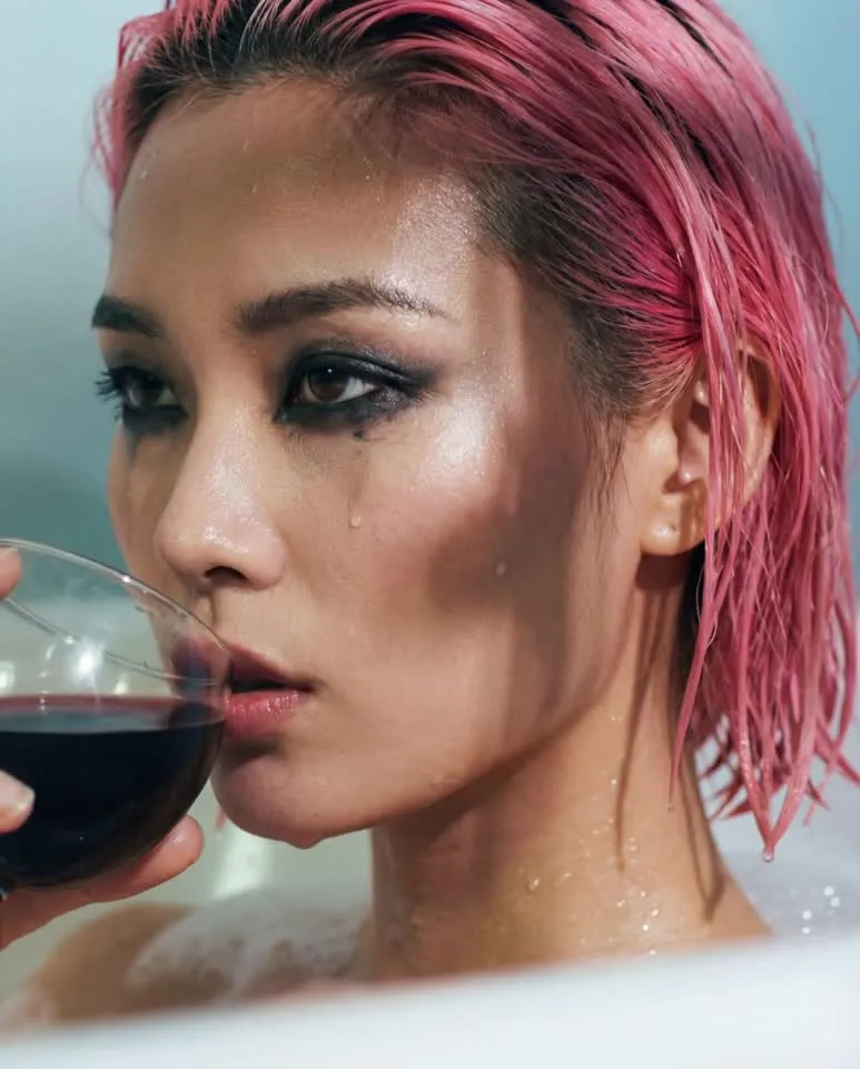 Red hair wine portrait video