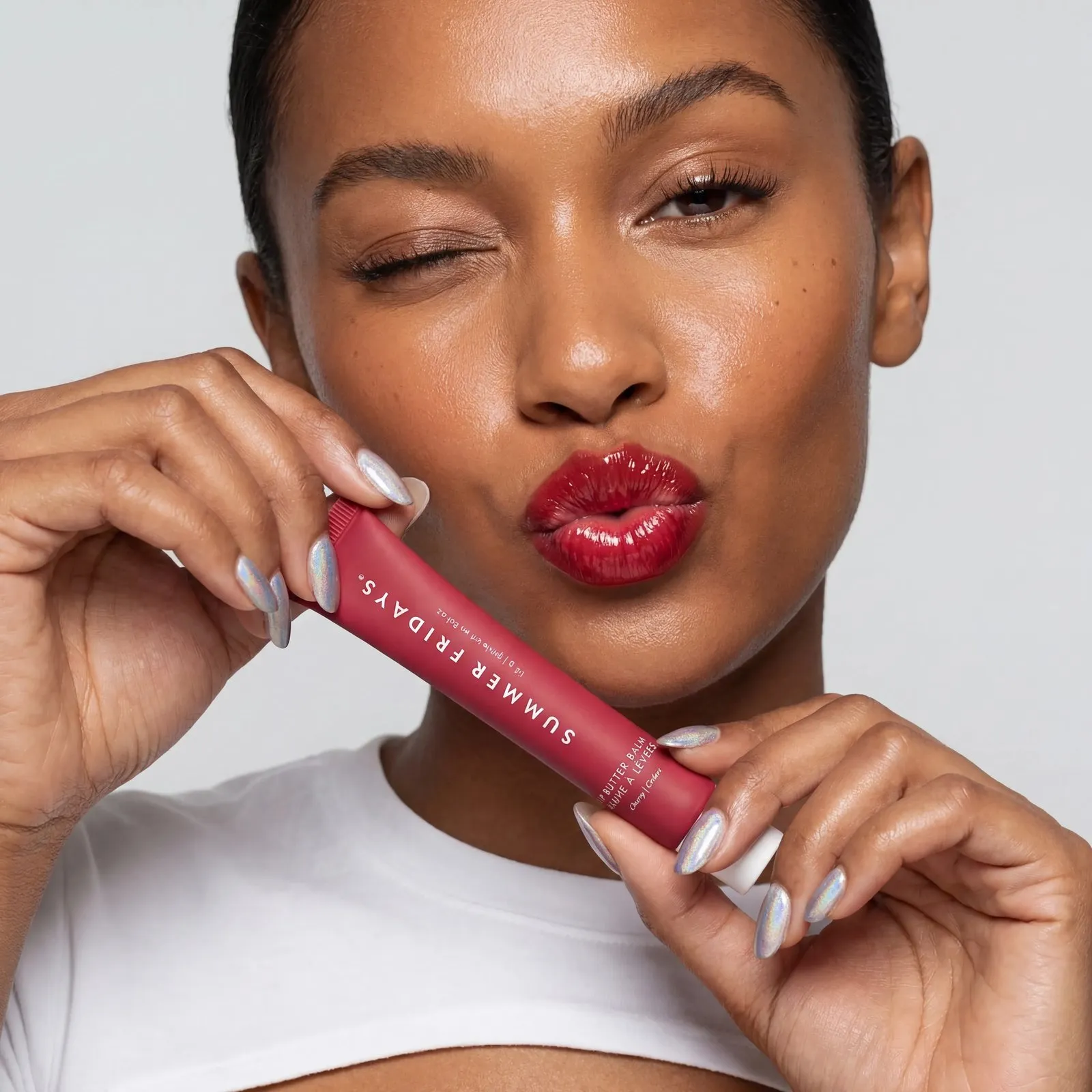 Lip balm model close-up image