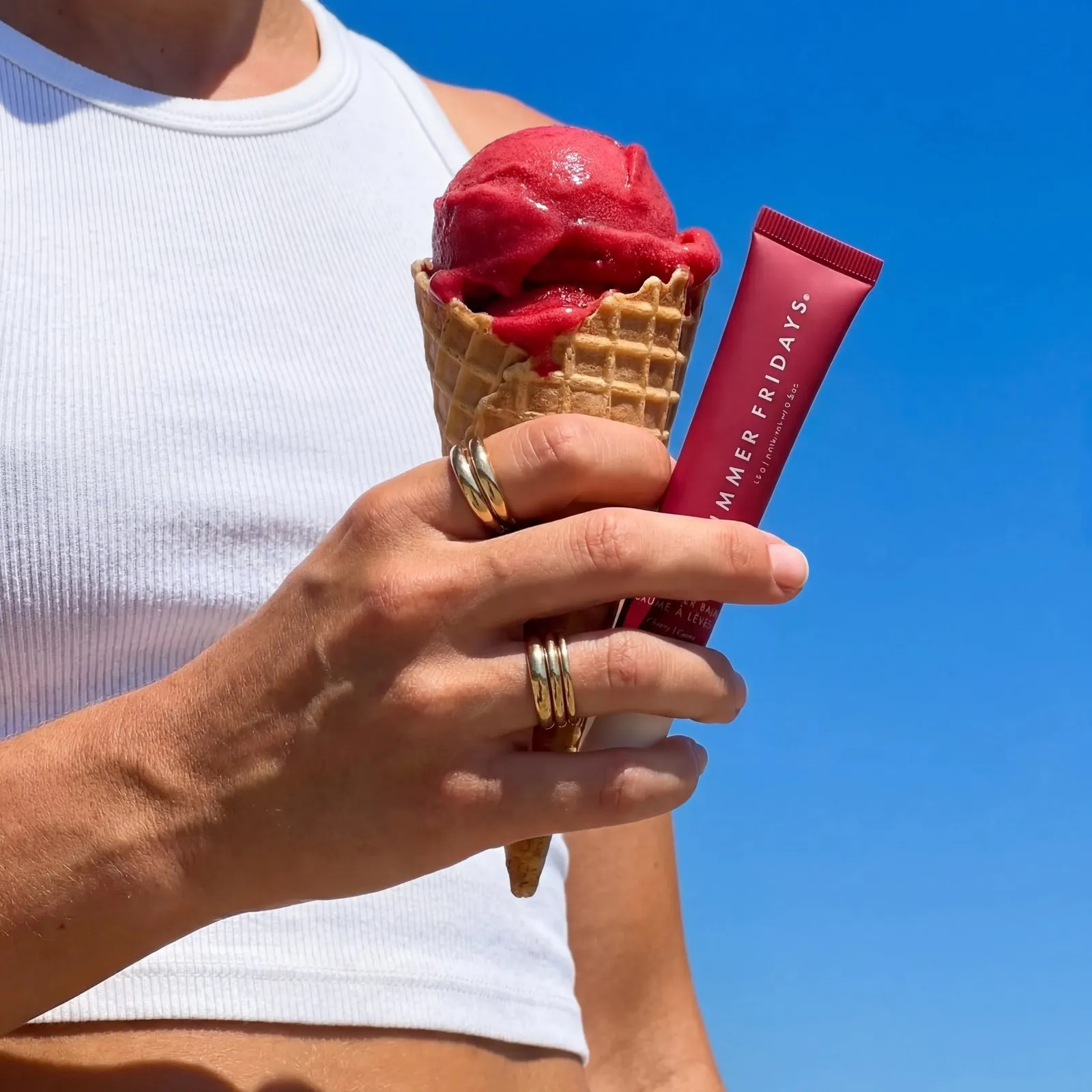 Ice cream lip balm lifestyle image