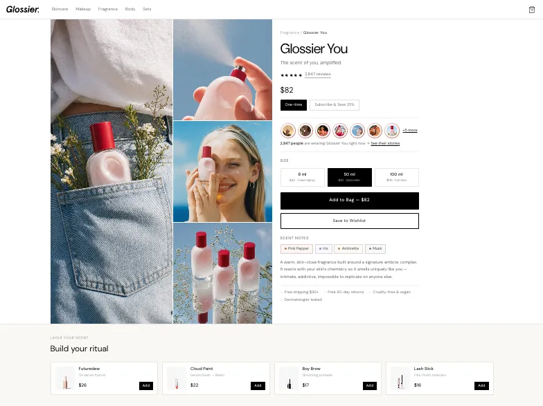 Landing page and shoppable widgets built with Tolstoy widget builder