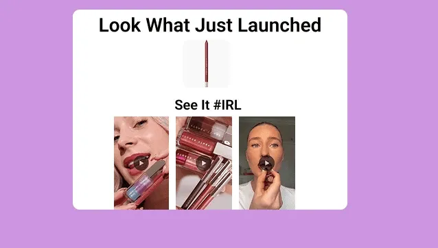 Product launch email with the headline Look What Just Launched and creator videos
